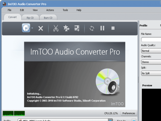 ImTOO Audio Converter Pro Screenshot 1