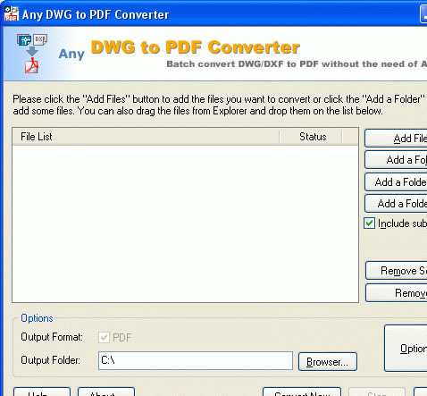 AutoCAD to PDF Converter 2010.10 Screenshot 1