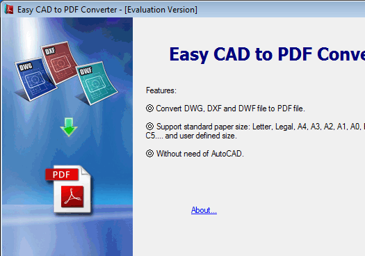 Easy CAD to PDF Converter Screenshot 1