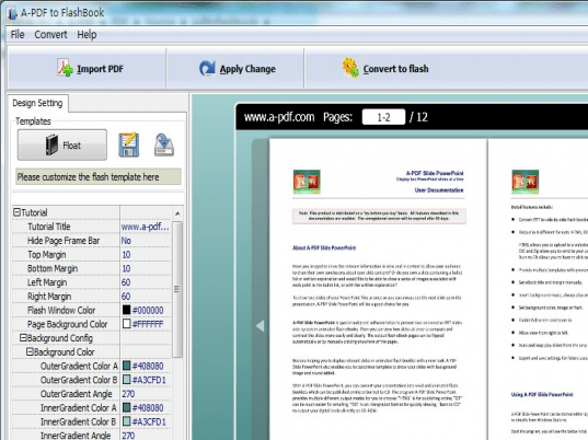 A-PDF to FlashBook Screenshot 1