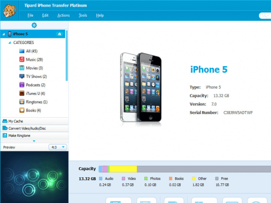 Tipard iPhone Transfer Platinum Screenshot 1