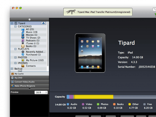 Tipard Mac iPad Transfer Platinum Screenshot 1