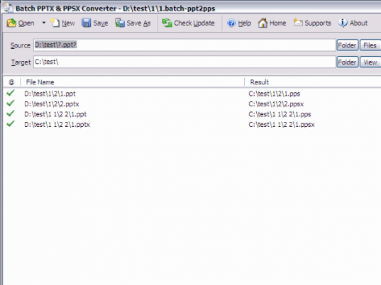Batch PPTX to PPSX Converter Screenshot 1
