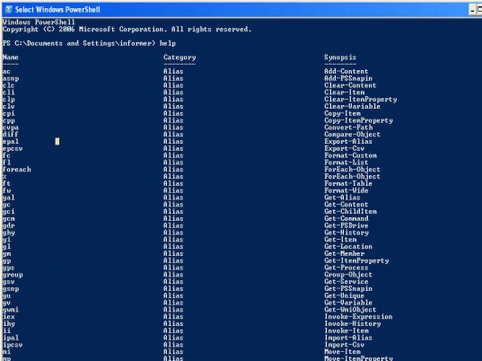 Windows PowerShell Screenshot 1