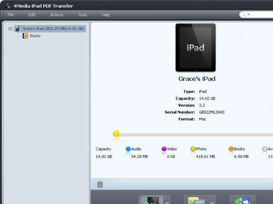 4Media iPad PDF Transfer Screenshot 1