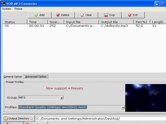 VOB MP3 Converter Screenshot 1