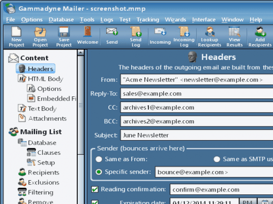 Gammadyne Mailer Screenshot 1