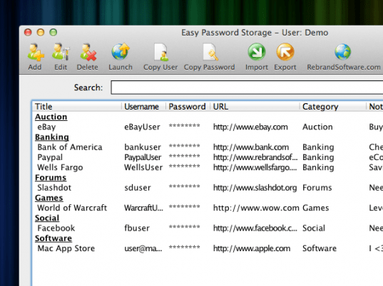 Easy Password Storage Screenshot 1