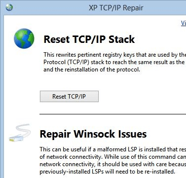 XP TCP/IP Repair Screenshot 1