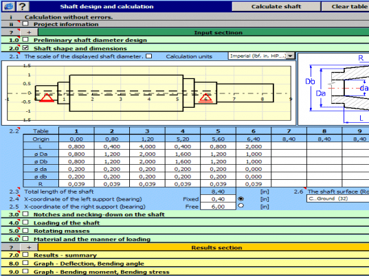 MITCalc - Shafts Calculation Screenshot 1