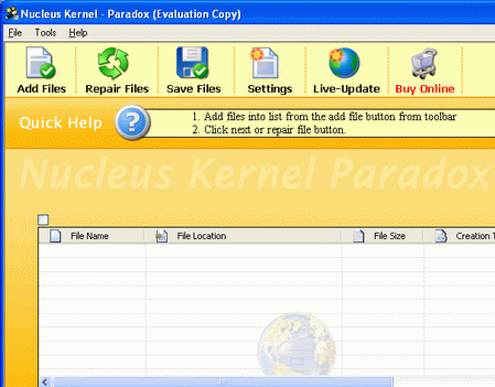 Kernel Paradox - File Repair Software Screenshot 1