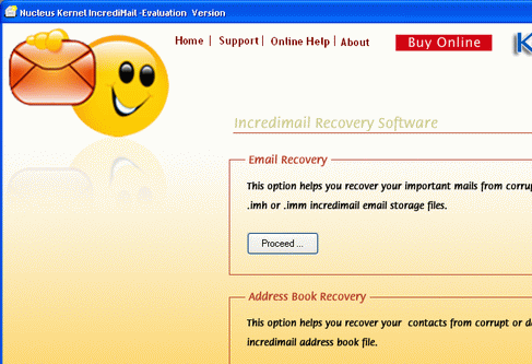 kernel incrediMail Recovery Software Screenshot 1