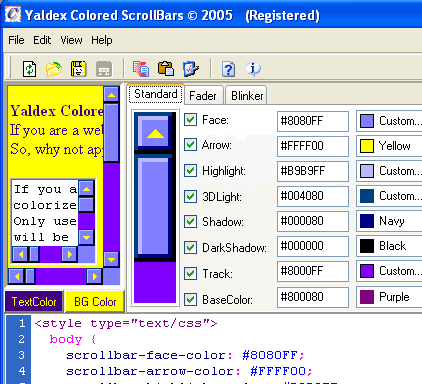 Yaldex Colored ScrollBars 1.5 Screenshot 1