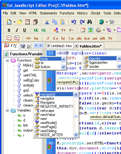 1st JavaScript Editor Pro 3.5 Screenshot 1