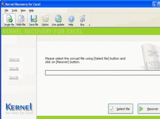 Nucleus Kernel Excel File Recovery Screenshot 1