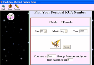 Quick Feng Shui KUA Fortune Teller Screenshot 1