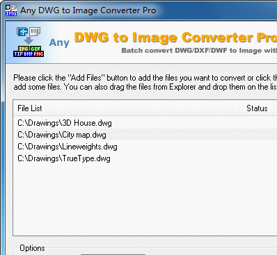DWG to JPG Converter Pro 2010.6 Screenshot 1