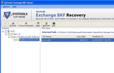 Extract Exchange Backup File Screenshot 1