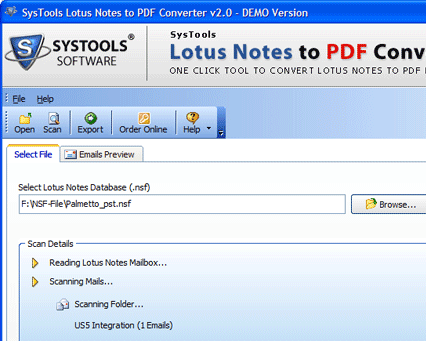 Lotus Notes Email to PDF Screenshot 1