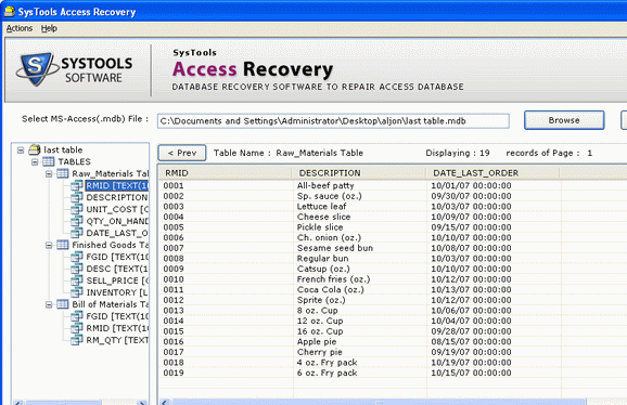 Restore MS Access File Screenshot 1