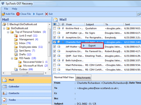 Recover Exchange OST as PST Screenshot 1