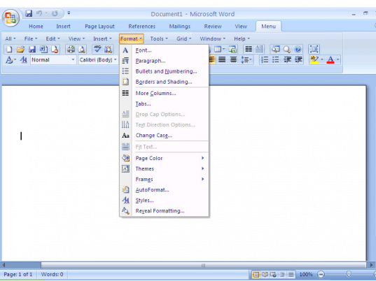 Classic Menu for Office 2007 Screenshot 1
