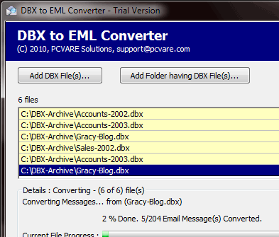 Move DBX to EML Screenshot 1