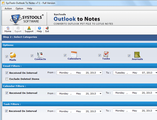 Outlook 2007 to Lotus Notes Screenshot 1