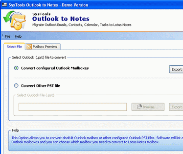 Contacts Outlook to Lotus Notes Screenshot 1