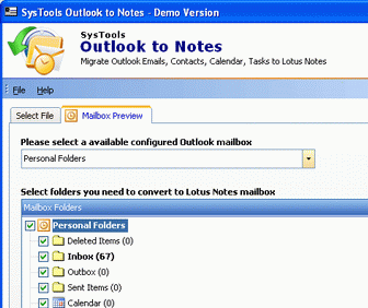 Export Outlook to Lotus Notes Contacts Screenshot 1