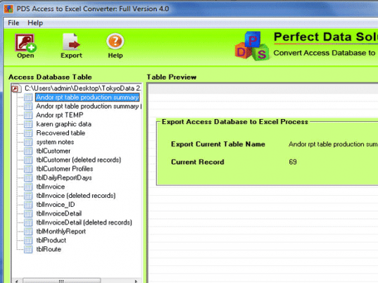 Export MS Access to Excel Screenshot 1