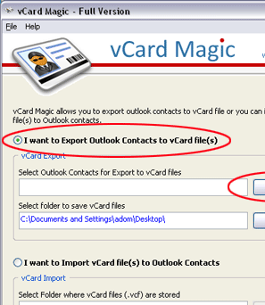 Convert Outlook Contacts to vCard Freeware Screenshot 1