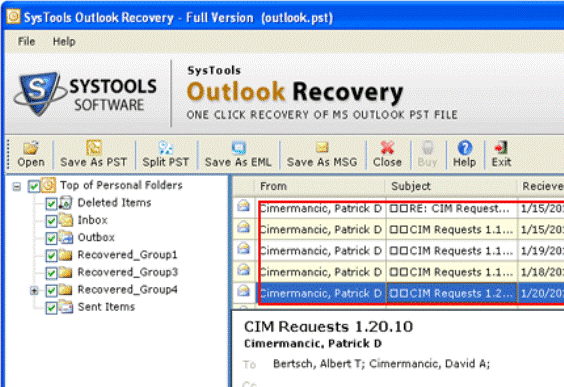 Repair Office Outlook 2003 Screenshot 1