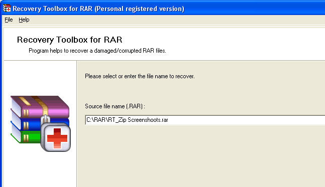 Recovery Toolbox for RAR Screenshot 1