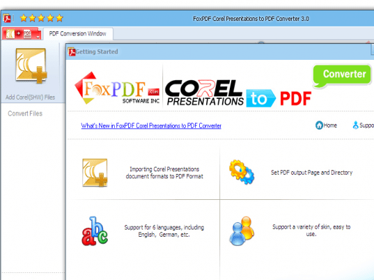 FoxPDF Corel Presentations to PDF Converter Screenshot 1