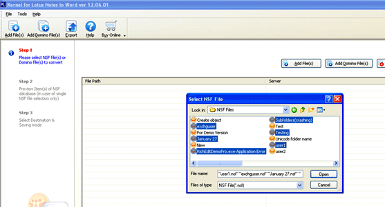 Kernel for Lotus Notes to Word Screenshot 1