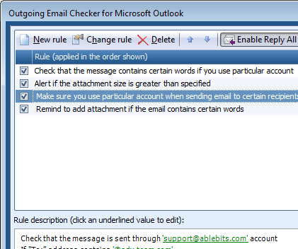 Outgoing Email Checker for Outlook Screenshot 1