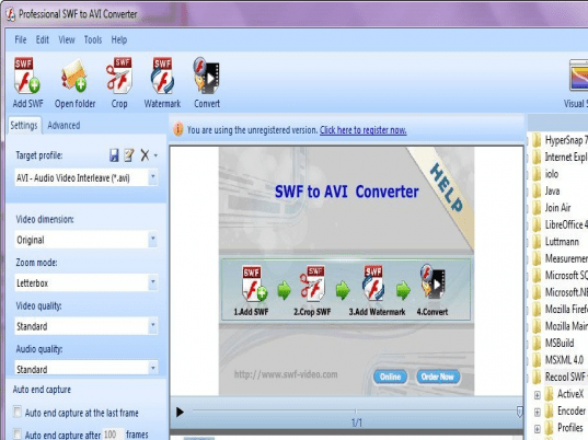 Recool SWF to AVI Converter Screenshot 1