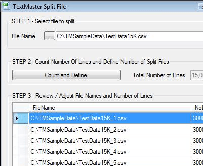 TextMaster Split File Screenshot 1