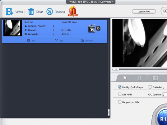 WinX Free MPEG to MP4 Converter Screenshot 1