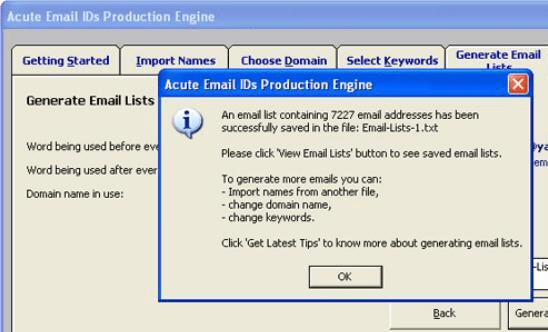 Acute Email IDs Production Engine Screenshot 1
