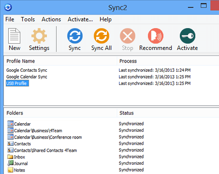 Sync2 for Outlook Screenshot 1
