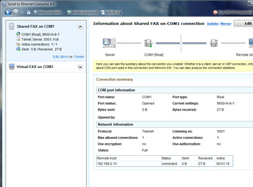 Serial over Ethernet Screenshot 1