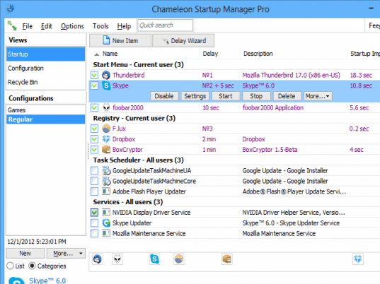 Chameleon Startup Manager Lite Screenshot 1