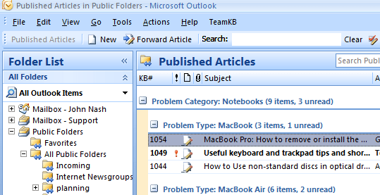 TeamKB for Outlook Screenshot 1