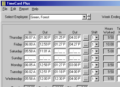 TimeCard Standard Screenshot 1