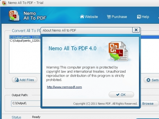 Nemo All to PDF Screenshot 1