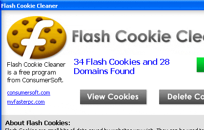 Flash Cookie Cleaner Screenshot 1