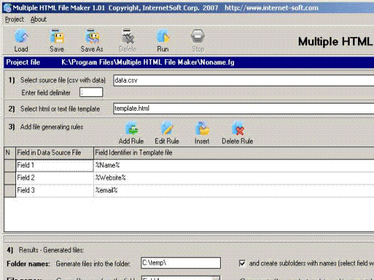 Multiple HTML File Maker Screenshot 1