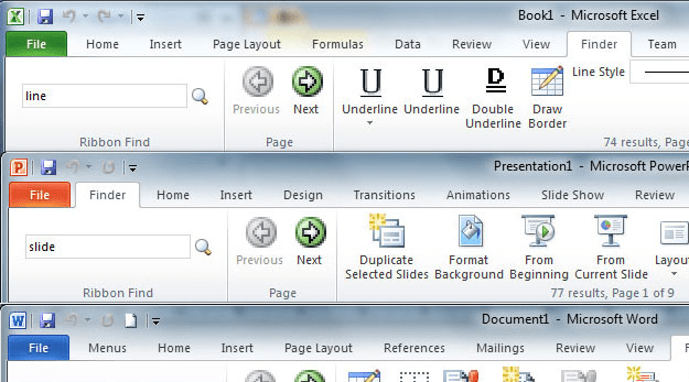 Ribbon Finder for Office Home and Student 2010 Screenshot 1
